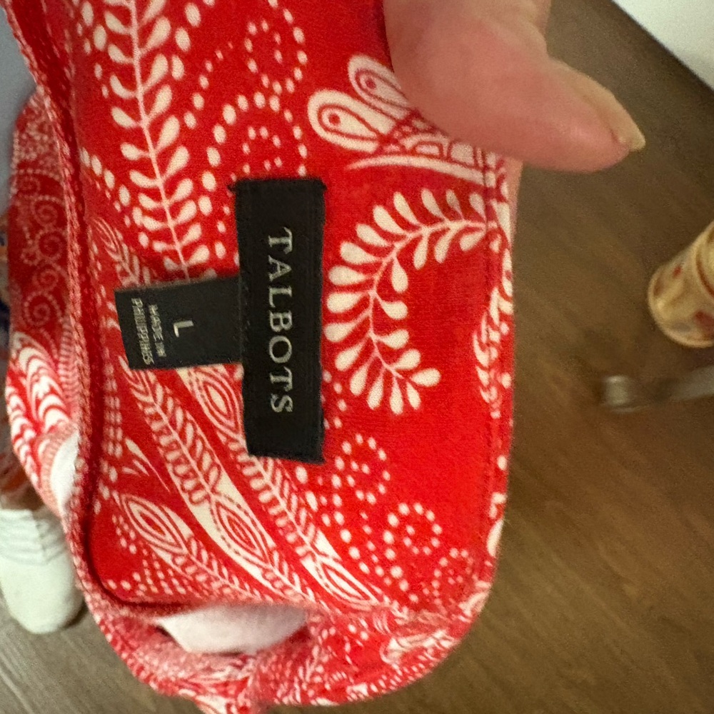 NWOT TALBOTS Size L Elegant Red Paisley Skirt Perfect for any occasion - Picture 3 of 5
